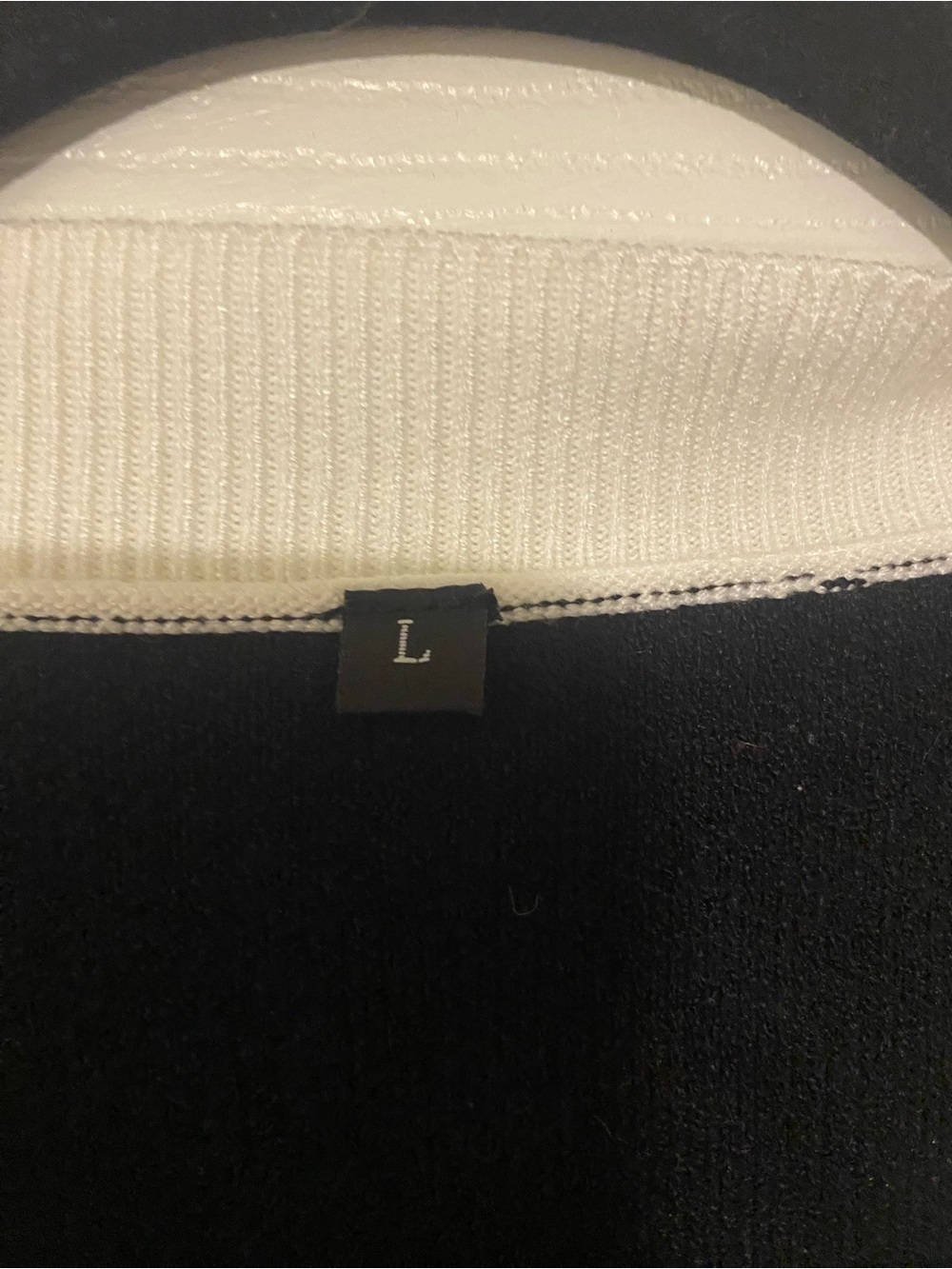 Black Crewneck Sweater with Cream Trim - Women's Scoop Crew - Picture 2 of 2